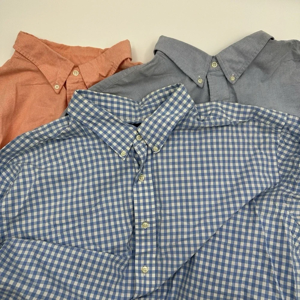 Lot 3 Ralph Lauren Shirt Mens 3XB Big Man Long Sleeve Button Down Shirts‎ READ